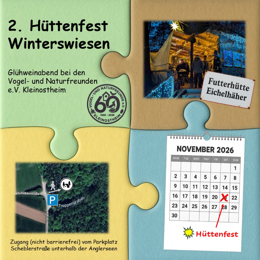 Hüttenfest an den Winterswiesen / Futterhütte Eichelhäher